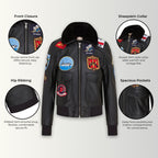Women's A2 Top Gun Leather Bomber Jacket-Sunbury