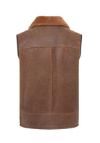 Mens Aviator Shearling Bomber Gilet - Ambler