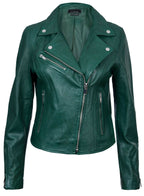 Womens Classic Leather Brando Biker Jacket-Loughton