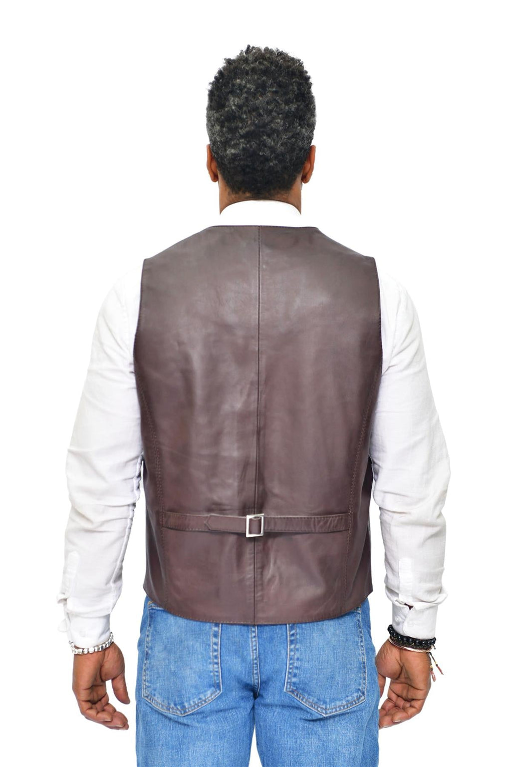 Mens Classic Leather Waistcoat-Chester