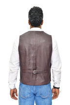 Mens Classic Leather Waistcoat-Chester