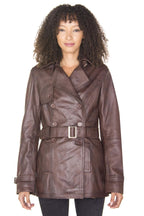 Womens Nappa Leather Trench Coat-Mosul