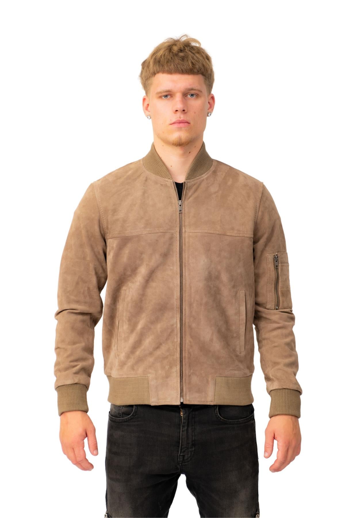 Mens Goat Suede MA-1 Bomber Jacket-Auckland