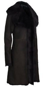 Womens Toscana Sheepskin Suede Trench Coat-Tbilisi