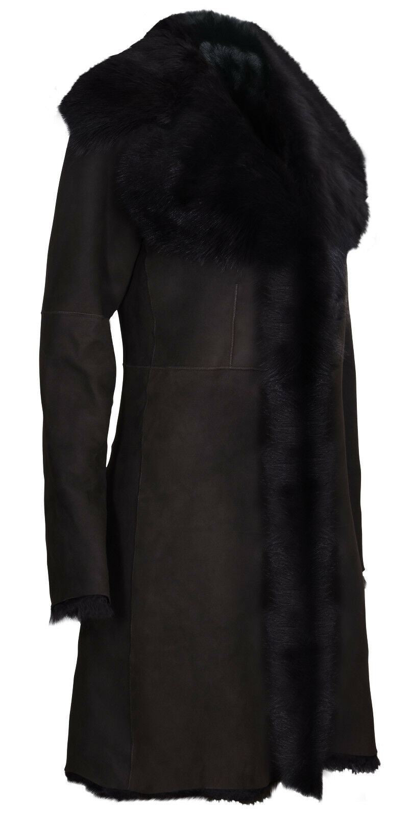 Womens Toscana Sheepskin Suede Trench Coat-Tbilisi