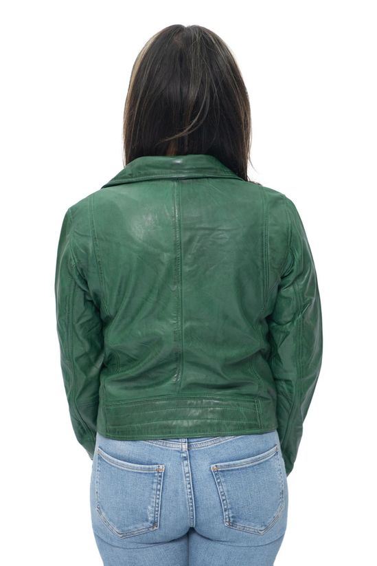 Womens Leather Classic Biker Brando Jacket-Baku