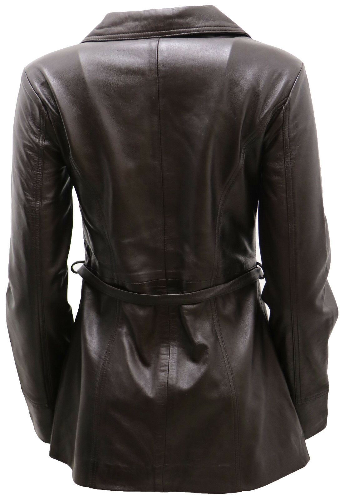 Womens Md Length Leather Biker Jacket-Okehampton