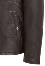 Mens Leather Puffer Quilted Jacket - Farsund