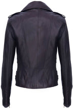 Womens Leather Brando Biker Jacket - Orlando