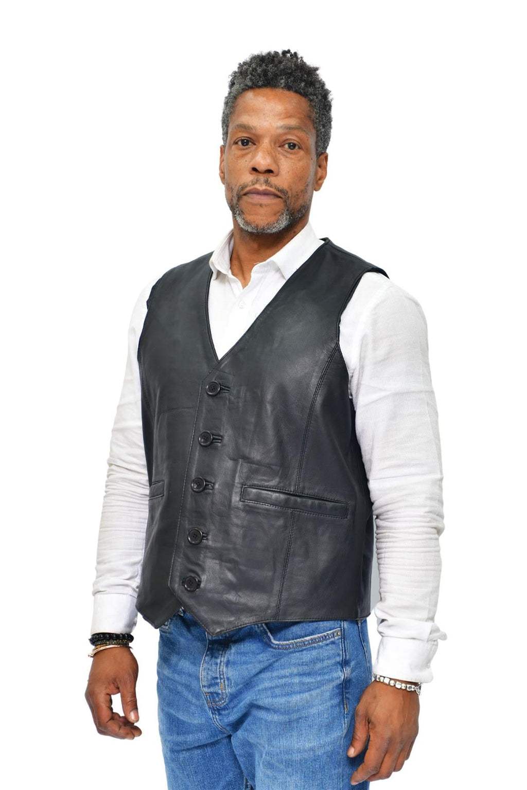 Mens Classic Leather Waistcoat-Chester