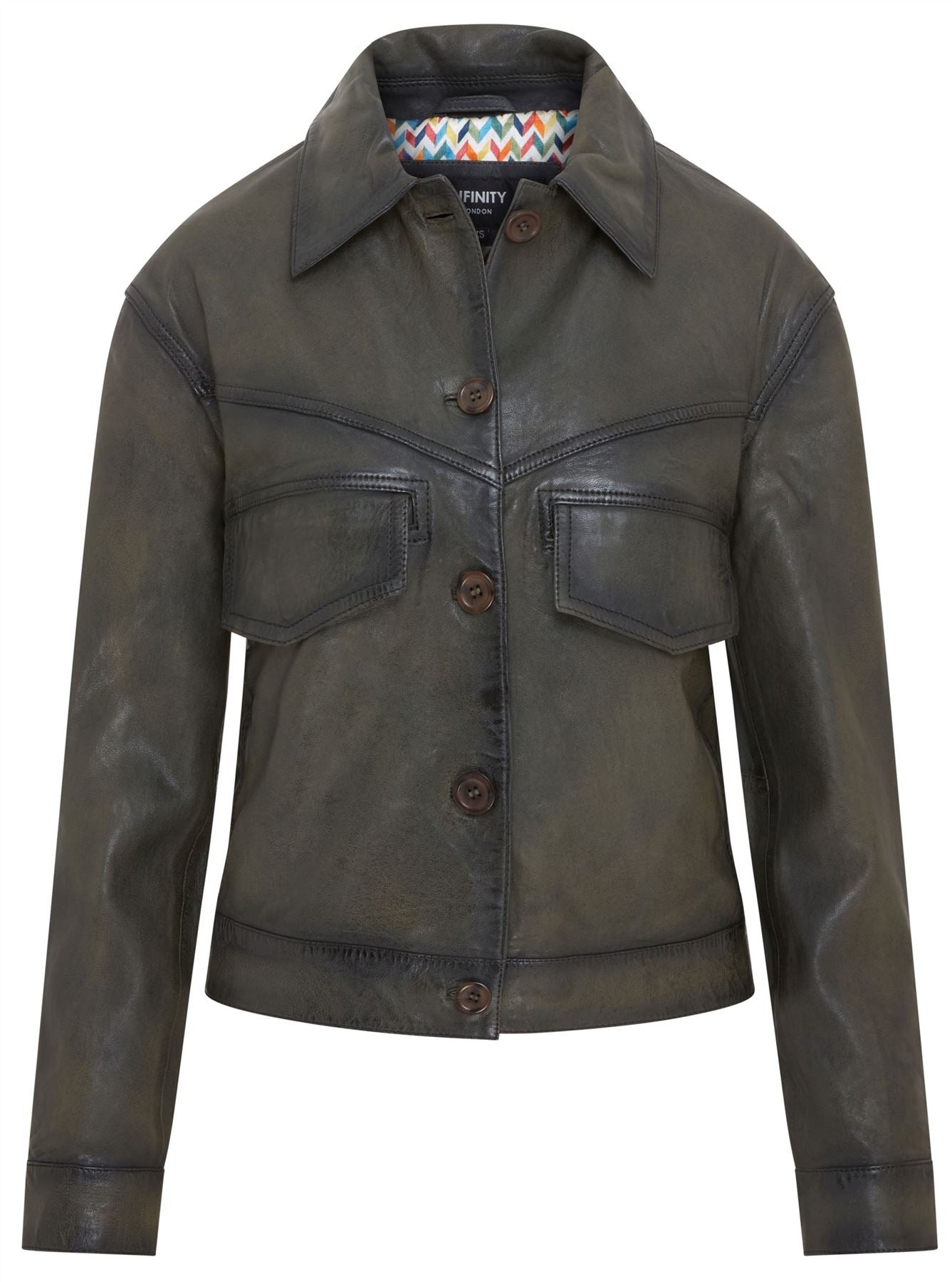 Womens Retro Biker Leather Jacket - Kopervik