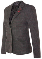 Womens Tweed 1920s Herringbone Charcoal Blazer