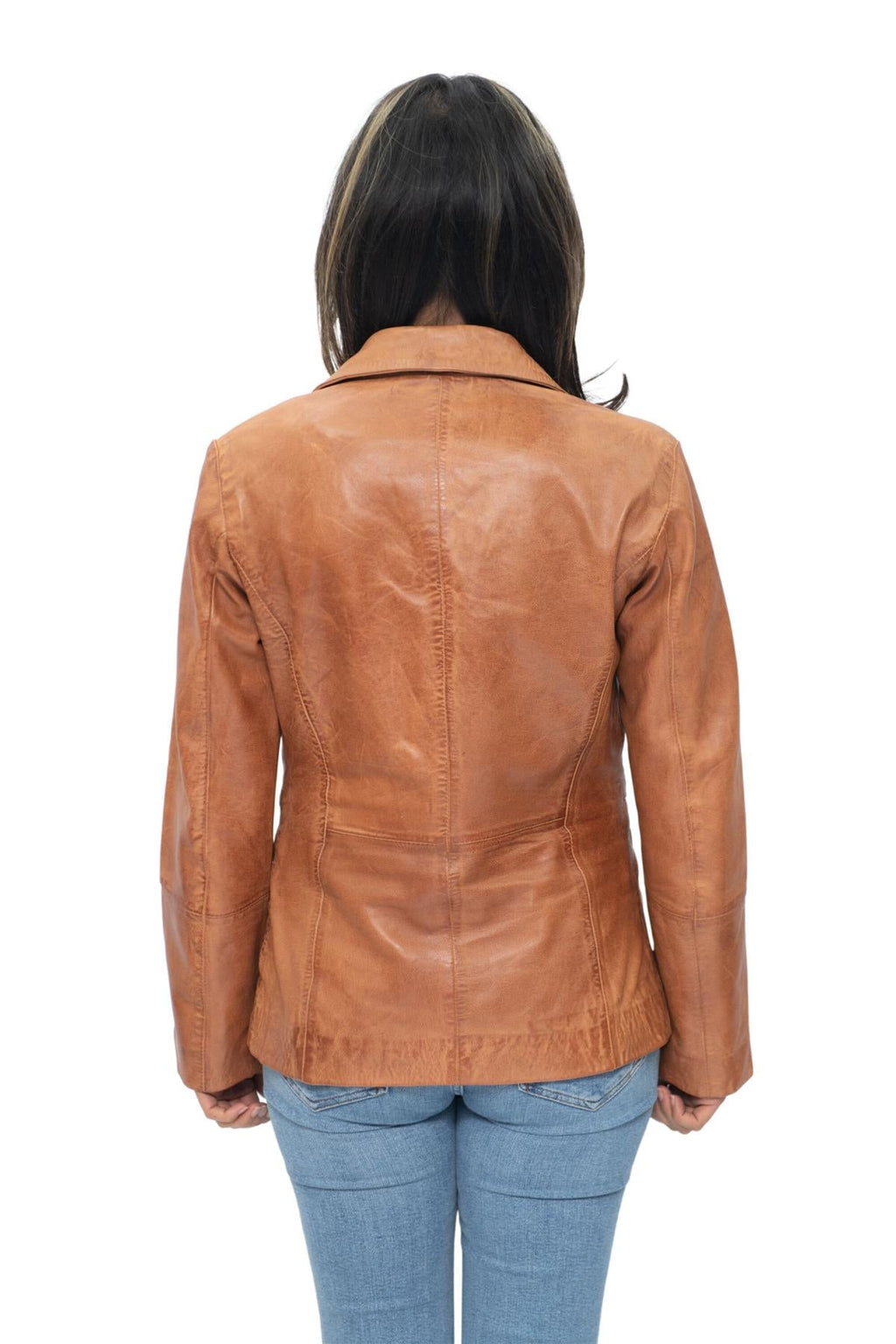 Womens Soft Leather Blazer Jacket-Apeldoorn