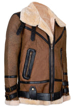 Mens Brown Vintage Pilot B3 Sheepskin Jacket- KNOXVILLE