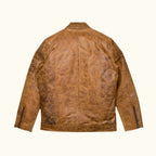 Cafe Racer Leather Jacket | Distressed Tan