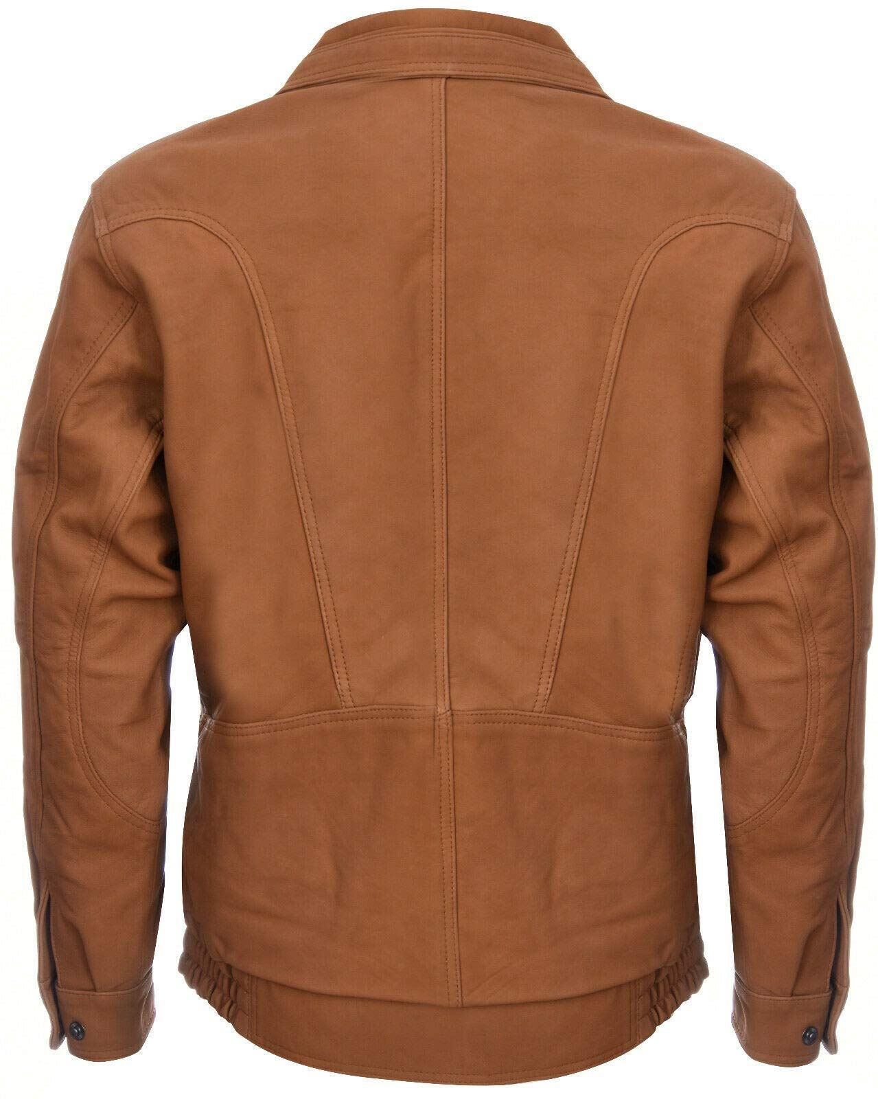 Mens Leather Bluson Tailored Bomber Jacket
