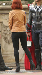 Scarlett Johansson The Avengers Brown Leather Jacket