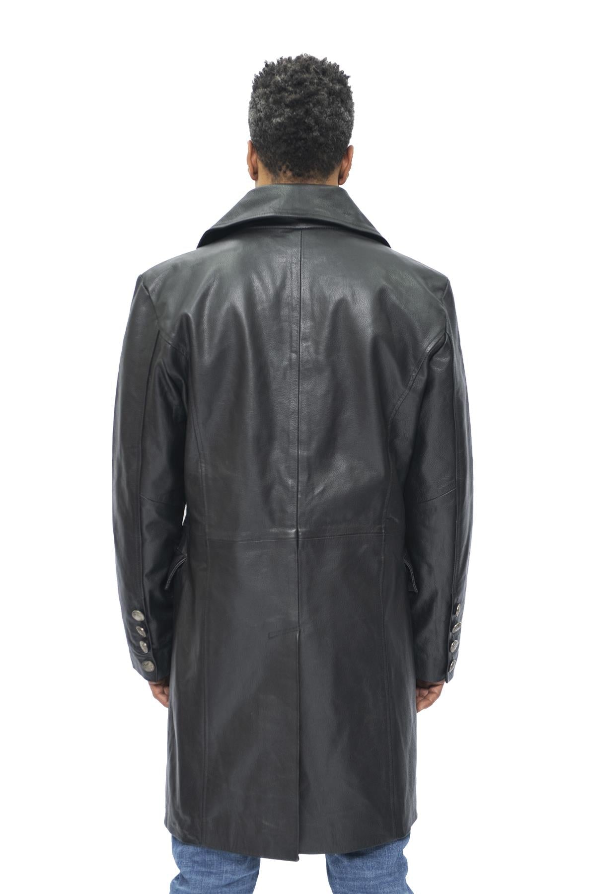 Mens Cowhide Leather Peacoat-Cordoba