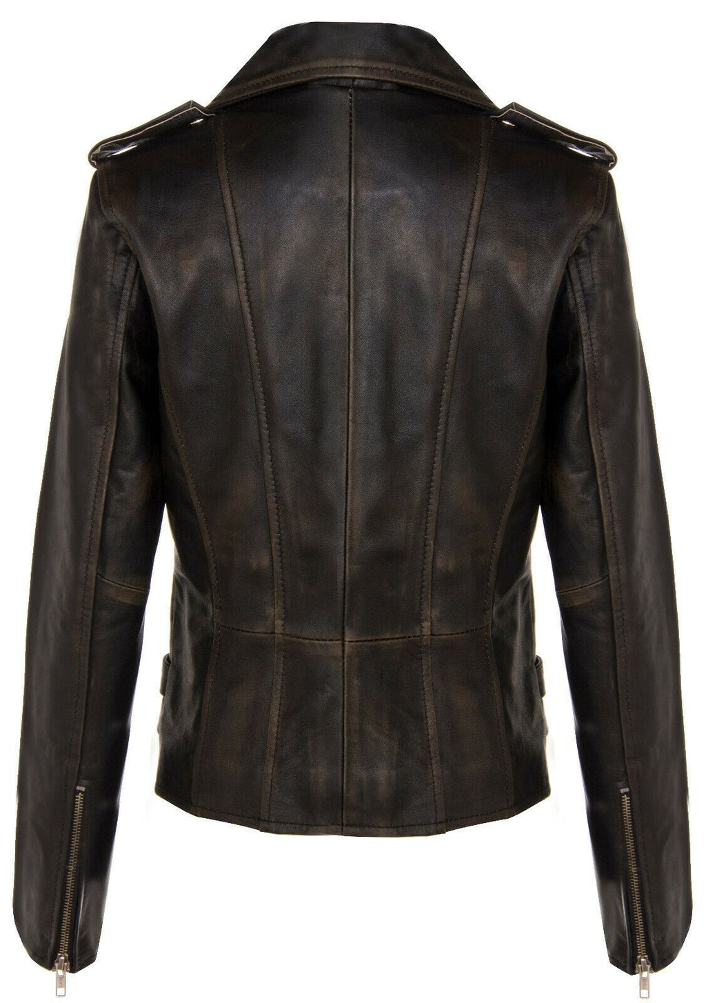 Womens Leather Brando Biker Jacket - Orlando