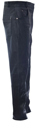Mens Black '501' Leather Jeans-Montana