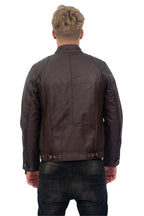 Mens Moto Leather Biker Jacket-Taiwan