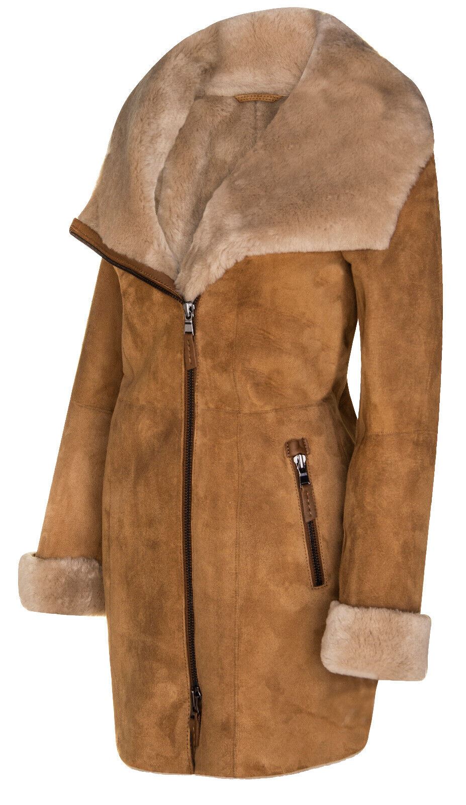 Womens Merino Sheepskin Hooded Coat-Antioch