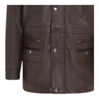 Mens Soft Italian Leather Parka Coat-Winnipeg