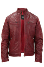 Men's Vintage Leather Quilted Biker Jacket-Monaco