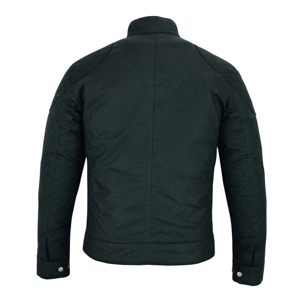 Classic Brown Waxed Cotton Motorcycle Jacket Textile Biker