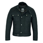 Classic Brown Waxed Cotton Motorcycle Jacket Textile Biker