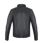 Classic Dark Grey Waxed Cotton Textile Biker Jacket