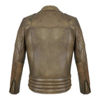 Classic Diamond Armoured Brown Biker Leather Jacket Motorcycle