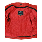 Classic Diamond Bright Red Armoured Motorcycle Biker Leather Jacket