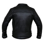 Classic Diamond Motorcycle Mens Black Leather Jacket Biker