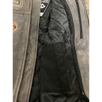 Classic Mens British Tan Motorcycle Leather Jacket With Badges