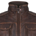 Men's Vintage Leather Biker Jacket-Cape Town