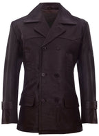 Mens Cowhide Leather Peacoat-Krakaw
