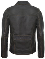 Mens Classic Cow Hide Leather Biker Jacket