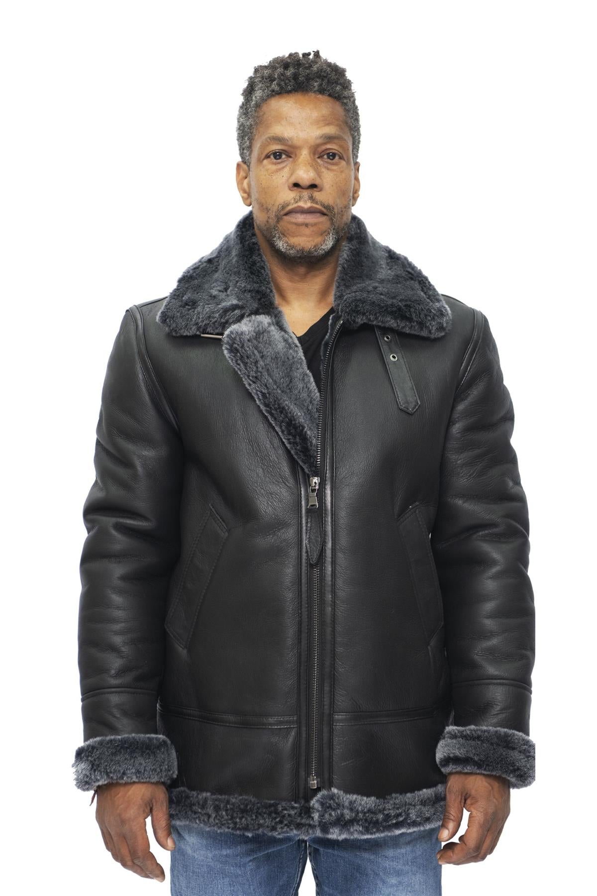 Mens B3 Aviator Flying Sheepskin Jacket-Alhambra