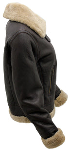 Womens Brown B3 Sheepskin Leather Flying Jacket-Kayseri