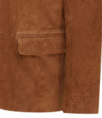 Mens Slim Goat Suede Italian Blazer Jacket-Somero