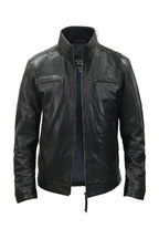 Mens Classic Leather Biker Jacket-Caracas