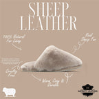 Women's Sheepskin Slippers Taupe Warm Winter Fur Mule - Aurora