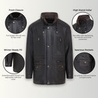 Mens Soft Italian Leather Parka Coat-Winnipeg