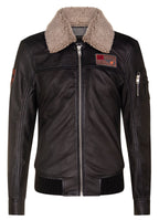 Mens US Leather Bomber Jacket-Arizona