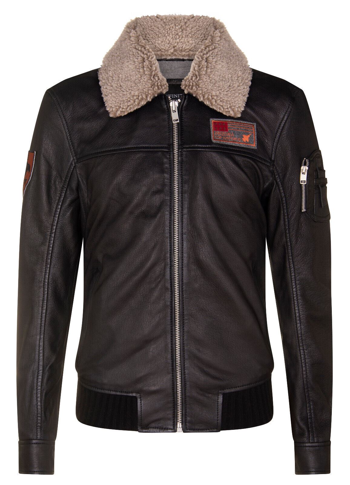 Mens US Leather Bomber Jacket-Arizona