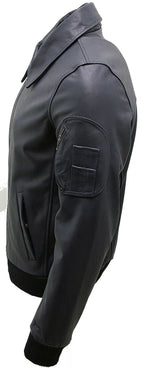 Mens Cowhide Analine Leather A2 US Airforce Bomber Jacket