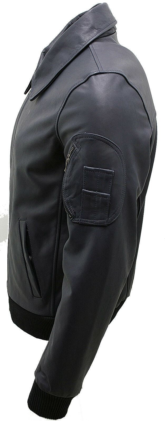 Mens Cowhide Analine Leather A2 US Airforce Bomber Jacket