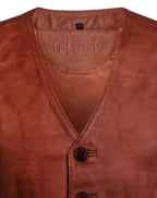 Mens Leather Waistcoat Formal Traditional Gilet Vest