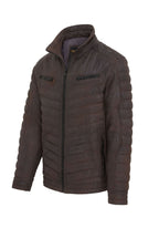 Mens Quilted Puffer Leather Bomber Jacket - Torpoint